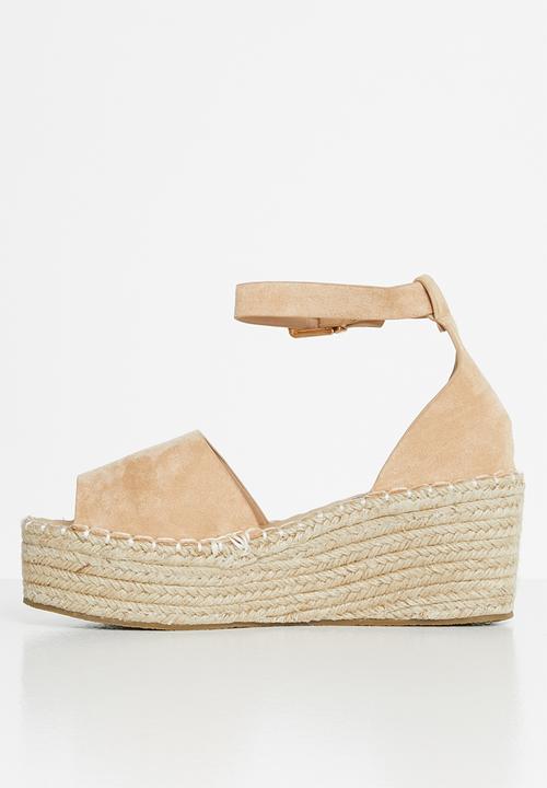 Jada - Ankle strap espadrille wedge heel - neutral