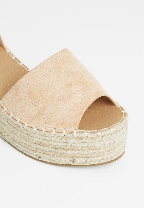Jada - Ankle strap espadrille wedge heel - neutral
