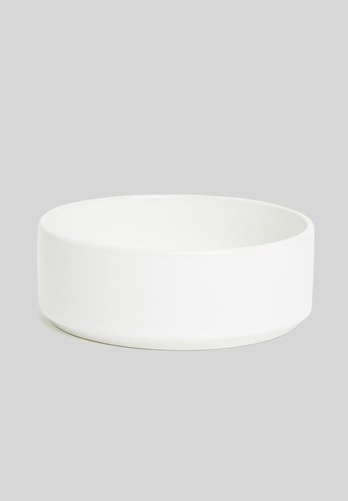 Omada - Set of 4 Flat stackable cereal bowl - white