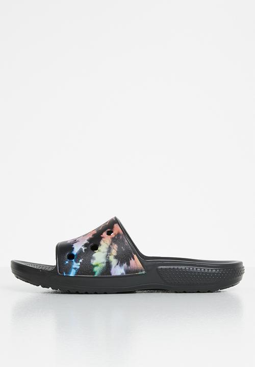 Crocs - Classic crocs tiedye graphic slide - black
