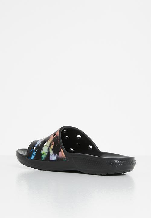 Crocs - Classic crocs tiedye graphic slide - black