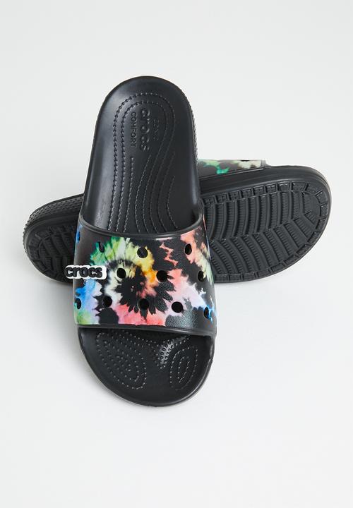 Crocs - Classic crocs tiedye graphic slide - black