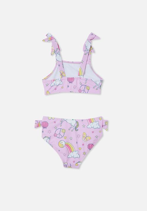 Cotton On - Andie tie bikini - pale violet/unicorn print