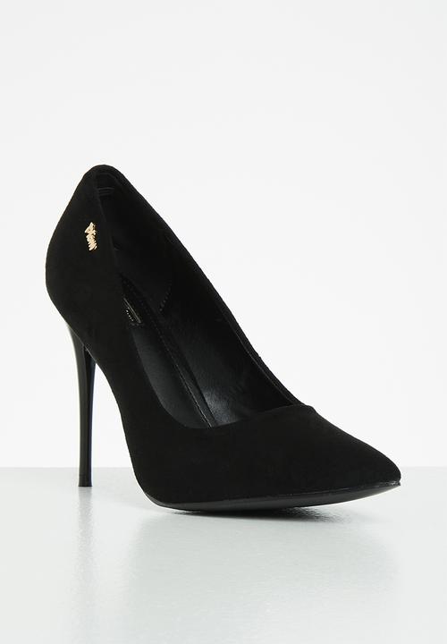 Plum - Nellie stiletto court heel - black