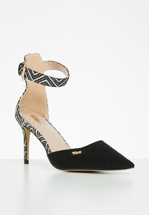 Plum - Aznec ankle strap court heel - black