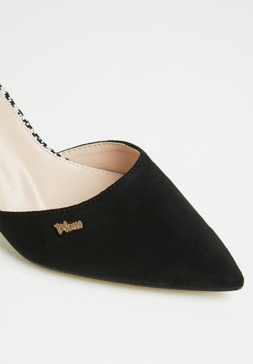 Plum - Aznec ankle strap court heel - black