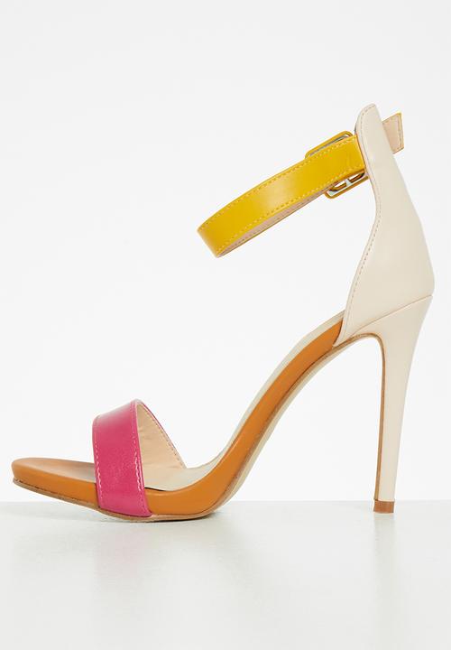 Plum - Calista ankle strap stiletto heel - mustard