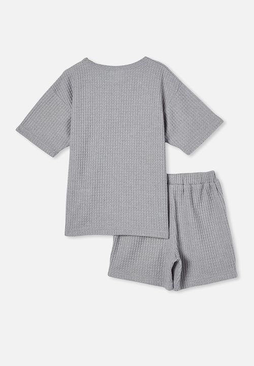 Cotton On - Giovanni short sleeve pyjama set - light grey marle