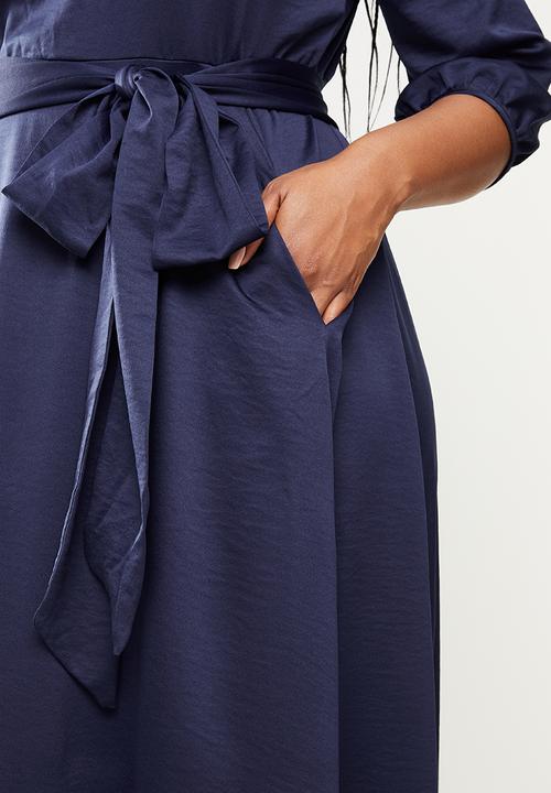 AMANDA LAIRD CHERRY - Plus elisa dress -  Navy