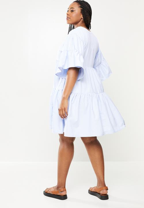 AMANDA LAIRD CHERRY - Plus tete dress -  pale blue dobby shirting