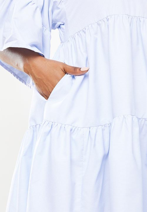 AMANDA LAIRD CHERRY - Plus tete dress -  pale blue dobby shirting