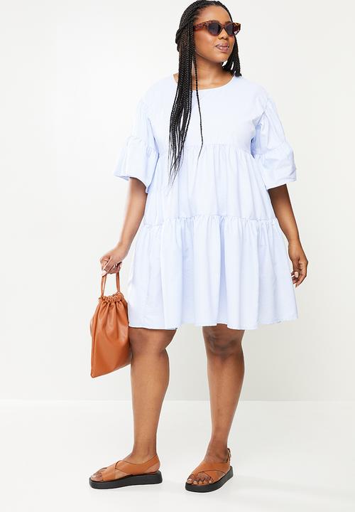 AMANDA LAIRD CHERRY - Plus tete dress -  pale blue dobby shirting