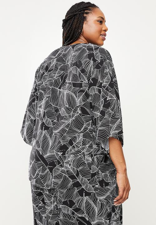 AMANDA LAIRD CHERRY - Plus mashai top -  black & white 
