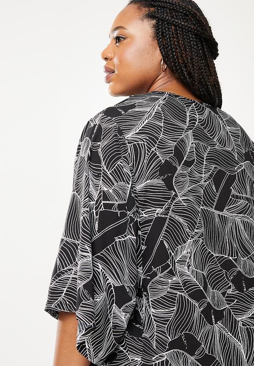 AMANDA LAIRD CHERRY - Plus mashai top -  black & white 