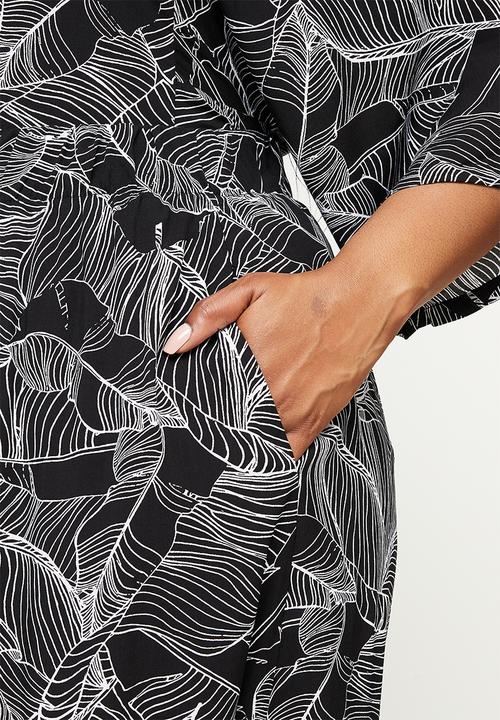 AMANDA LAIRD CHERRY - Plus mohlesi pants -  black & white 