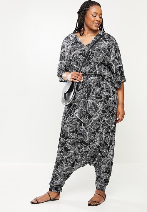 AMANDA LAIRD CHERRY - Plus mohlesi pants -  black & white 