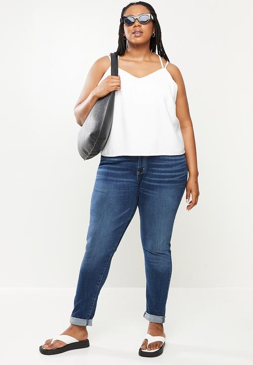 Me&B - Plus spaghetti strap cami with bust support - milk