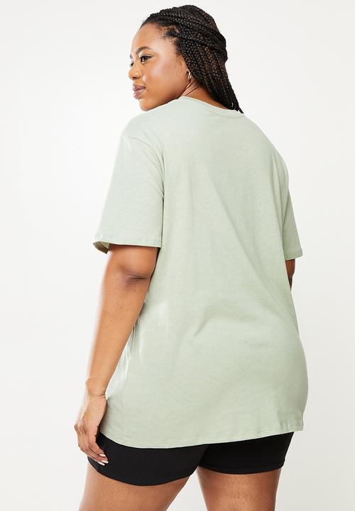 Cotton On - Curve dad short sleeve tee - sage