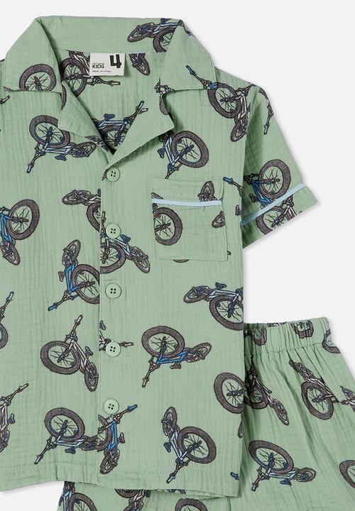 Cotton On - Andre cheesecloth short sleeve pj set - bikes/smashed avo