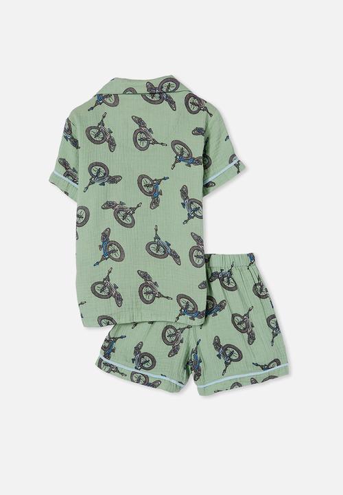 Cotton On - Andre cheesecloth short sleeve pj set - bikes/smashed avo