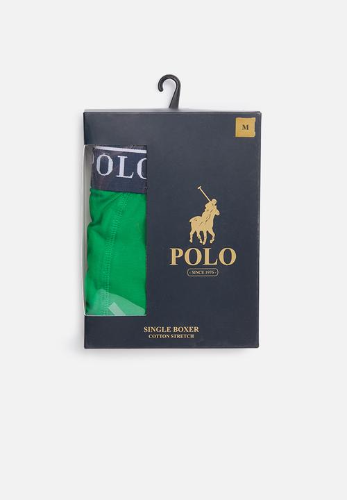 POLO - Cody plain knit boxer - green