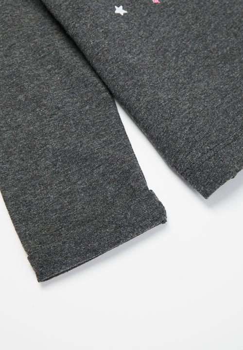 MINOTI - Girls basic pony long sleeve top - charcoal