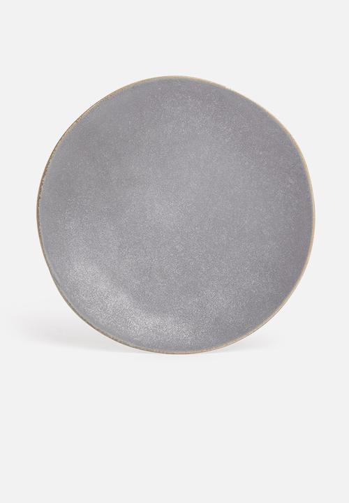 Excellent Houseware - Dark stoneware plate - set fo 4