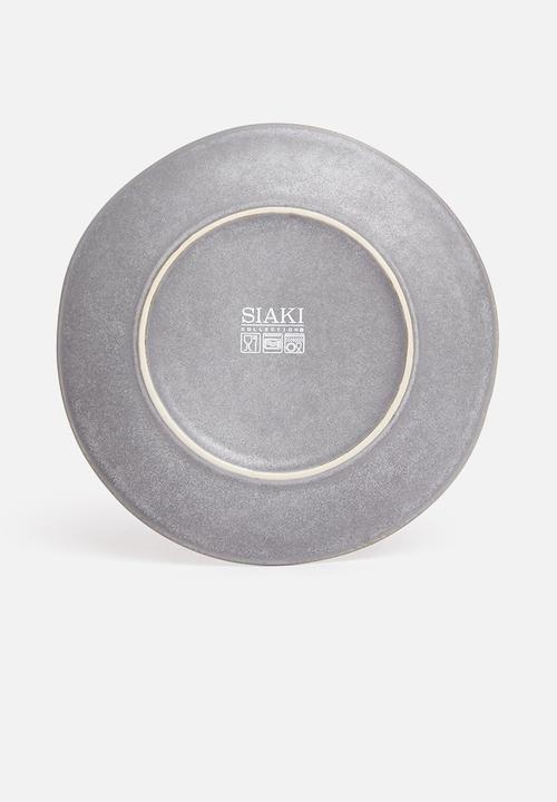 Excellent Houseware - Dark stoneware plate - set fo 4