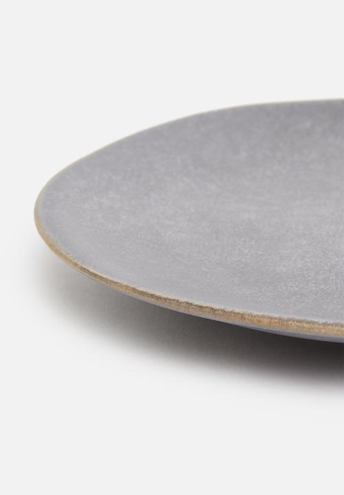 Excellent Houseware - Dark stoneware plate - set fo 4