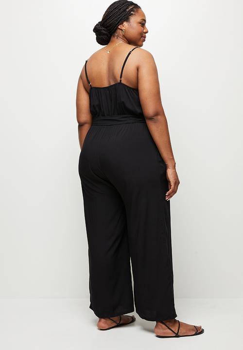 edit Plus - Strappy belted jumpsuit - black