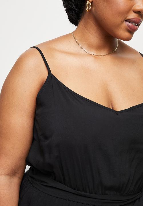 edit Plus - Strappy belted jumpsuit - black