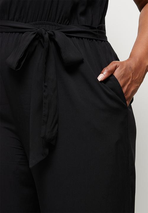 edit Plus - Strappy belted jumpsuit - black