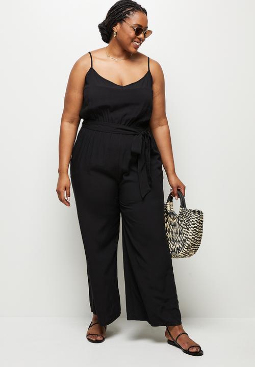 edit Plus - Strappy belted jumpsuit - black