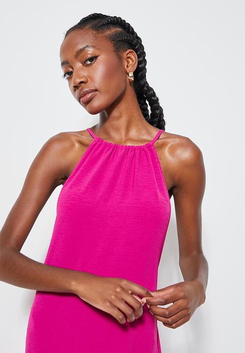Superbalist - Strappy hi lo dress with back detail - magenta