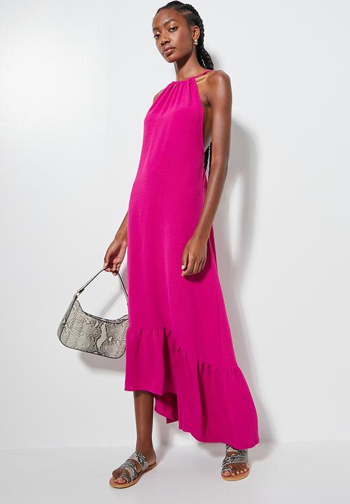 Superbalist - Strappy hi lo dress with back detail - magenta