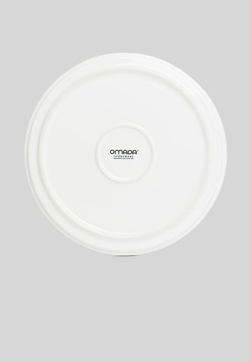 Omada - Flat stackable dinner plate - white