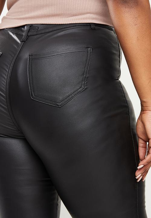 Missguided - Plus vice coated jeans with belt loops - black