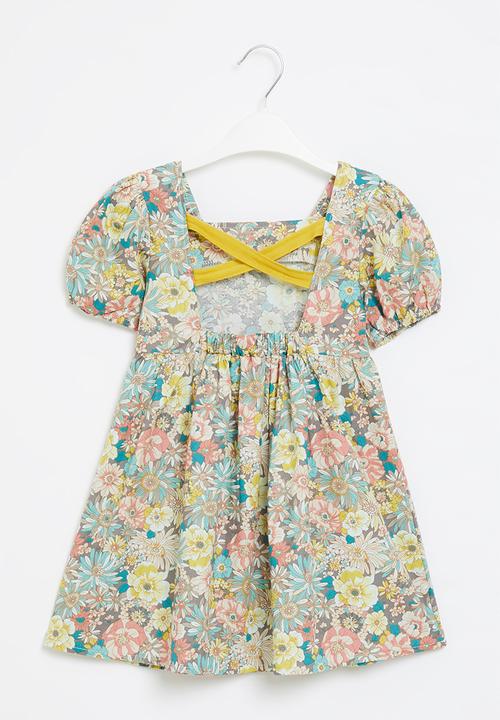 Pop Candy - Girls floral short sleeve dress - multi