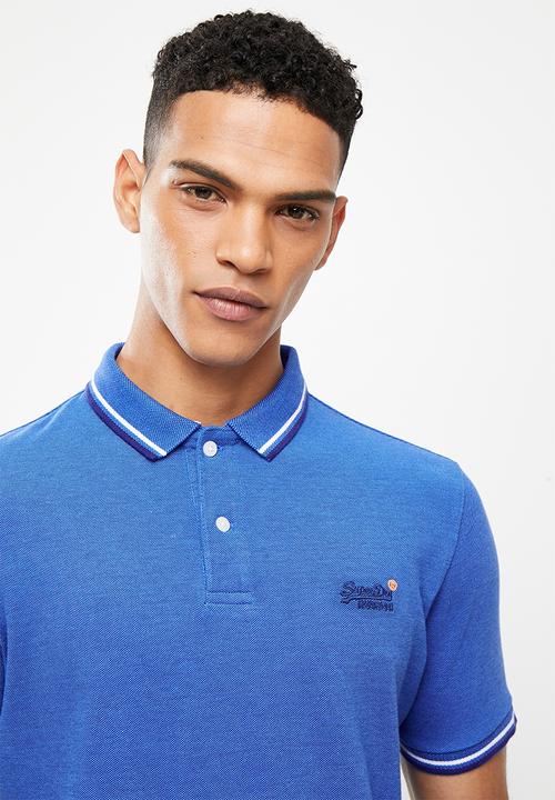 Superdry. - Classic poolside pique polo - true blue twist