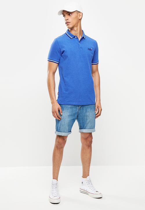 Superdry. - Classic poolside pique polo - true blue twist