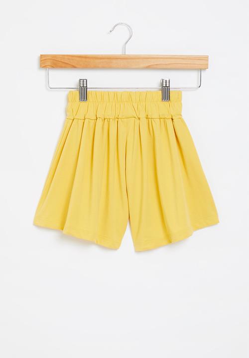 Pop Candy - Girls elasticated waistband shorts - yellow