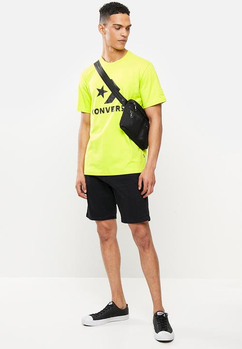 Converse - Reflective cheetah infill star chevron tee - green