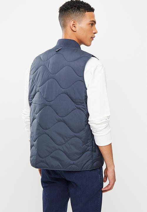 Jonathan D - Marco sip through quilted gilet - navy