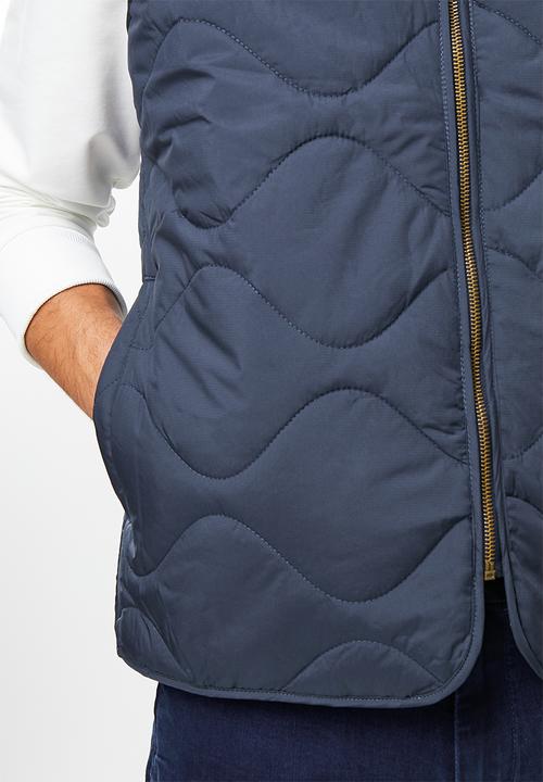 Jonathan D - Marco sip through quilted gilet - navy