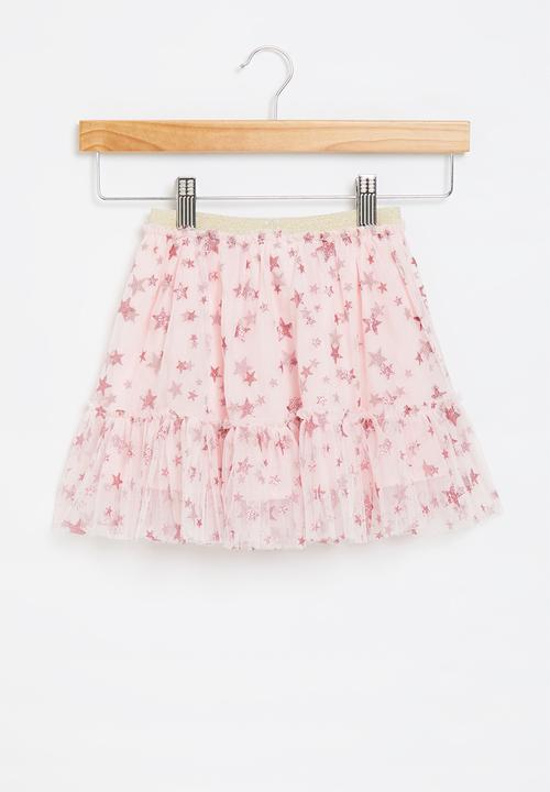 Pop Candy - Girls star mesh skirt - pink