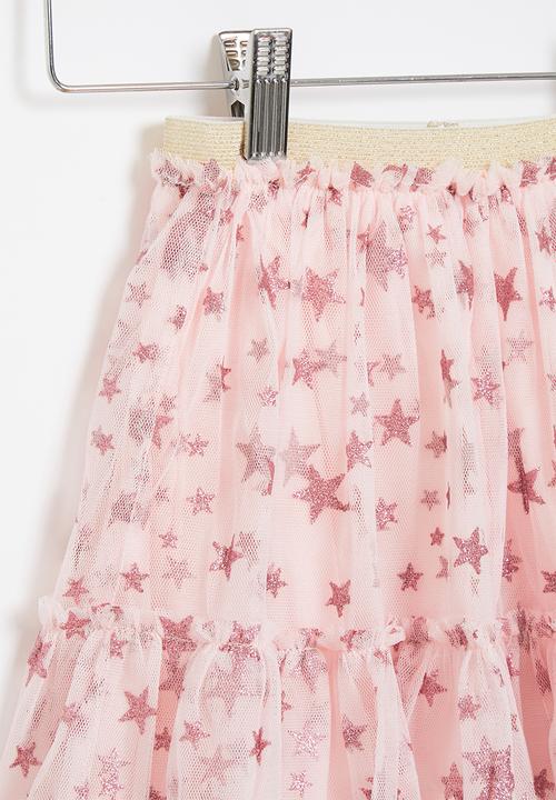 Pop Candy - Girls star mesh skirt - pink