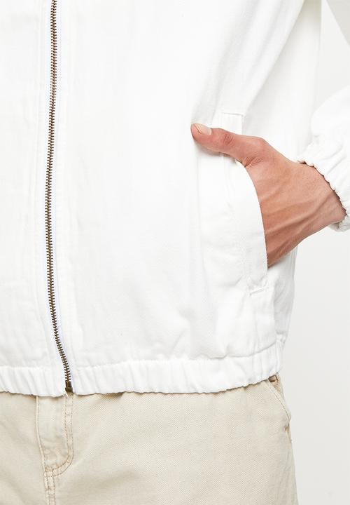 Jonathan D - Jose zip through denim jacket - ivory