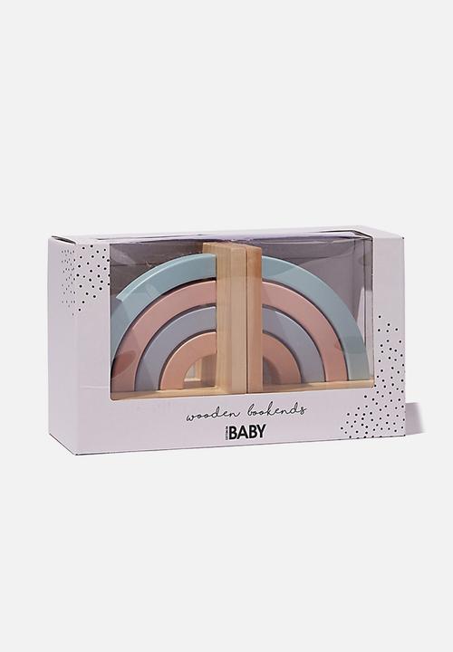 Cotton On - Wooden book ends - rainbow