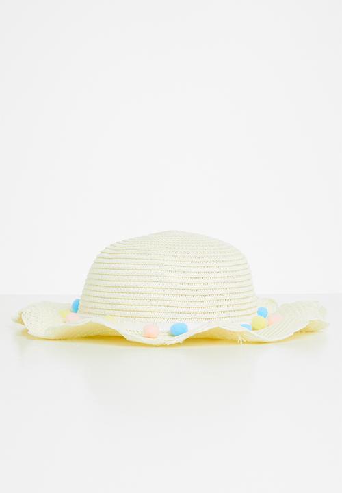 Pop Candy - Straw  hat & bag - white