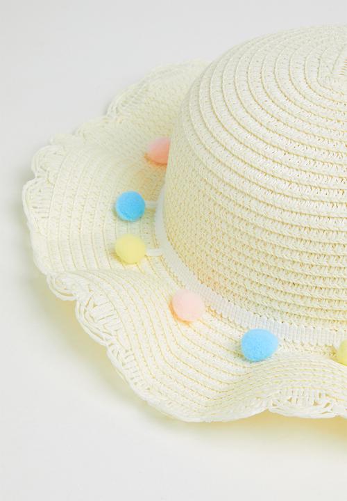 Pop Candy - Straw  hat & bag - white